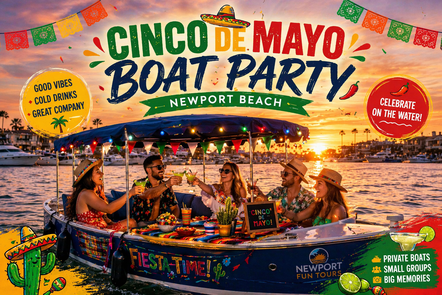 Cinco de Mayo Boat Rental in Newport Beach